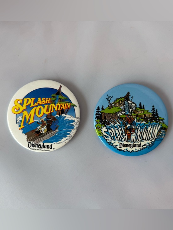 Splash Other - Vintage 80’s Disneyland Splash Mountain 3in Button Pin Set of 2 Cast Member Excl